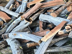 A pile of wood.