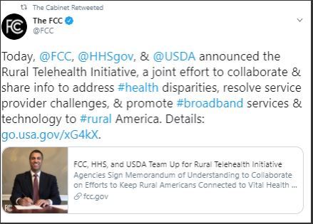 Screenshot of the FCC's tweet