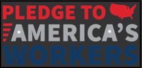 Pledge to America's Workers red, white, and blue graphic