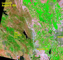 A satellite map of the burn scar from the LNU complex.