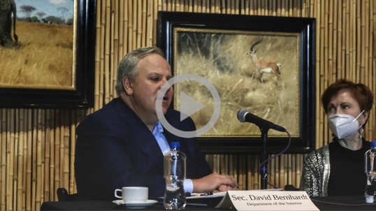 Secretary Bernhardt speaking on a panel