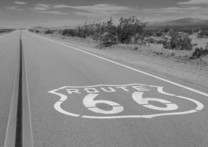 A roadway that says Route 66