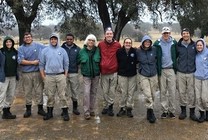Ten AmeriCorps work crew members photographed with volunteer Jan McCullough at the Sacramento Bend Outstanding Natural Area