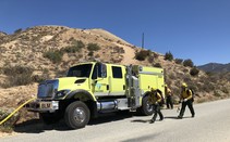 BLM fire engine and firefighters.