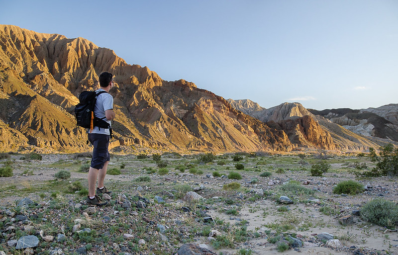 Lone hiker looks out towards view of Afton Canyon within Mojave Trails National Monument_photo by Bob Wick