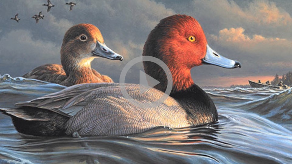 A beautiful painting of two ducks