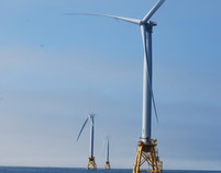 Wind turbines on the ocean. Photo provided by Bureau of Ocean Energy Management