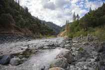 View of rushing water on the North fork of the American River.