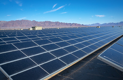 Solar panels in the California desert. 