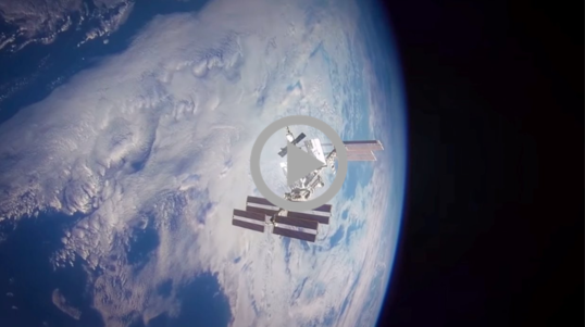 The International Space Station in Earth orbit 