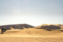 An OHV on sand dunes.