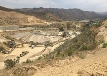 A mineral mine in a valley.