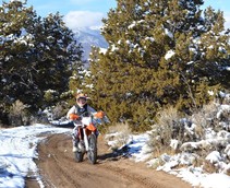 OHV racer in the snow.