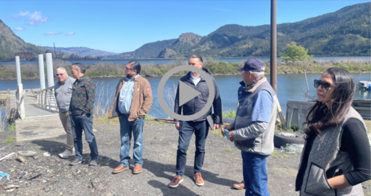 Assistant Secretary for Indian Affair Bryan Newland on the banks of the Columbia River in Washington state 