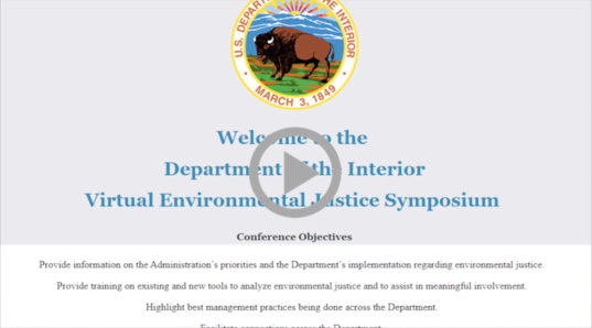 the online welcome page to the Environmental Justice Symposium