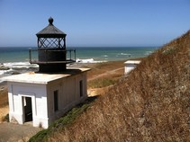 A lighthouse on the coast.