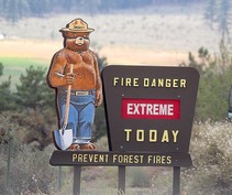 Fire danger status sign.