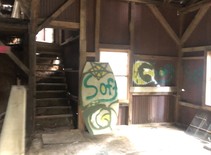 Vandalism in a historic building.