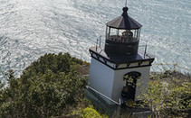 A lighthouse on the coast.