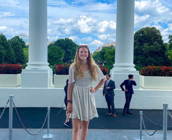 Abby Sherwood, intern at Interior’s Office of Wildland Fire, on a Demmer Scholars Program tour of the White House. Photo courtesy of Abby Sherwood.