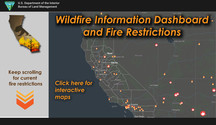 Fire restriction dashboard with a map.