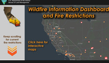 Fire restriction dashboard with a map.