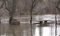 A flooded campground.