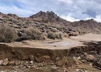 Road wash out in the desert