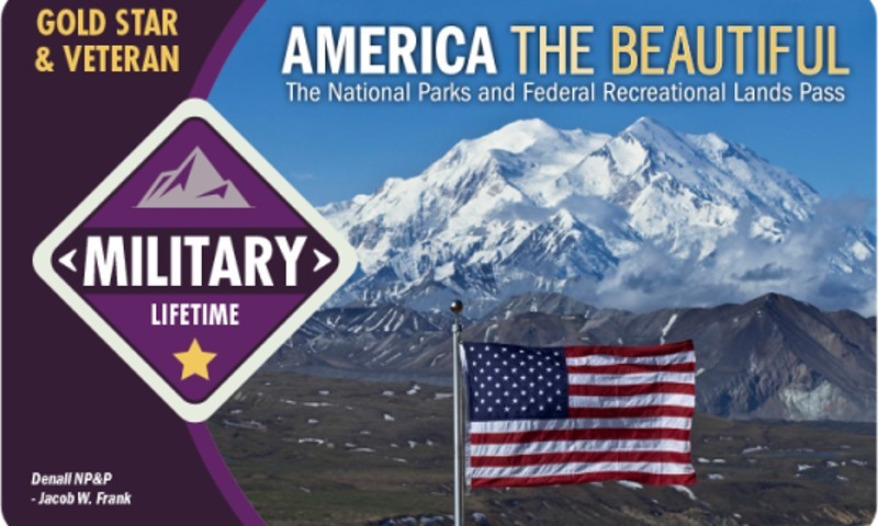 A view of the front cover of the Military Lifetime America the Beautiful pass