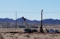 Power lines in the desert