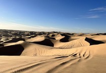 Sand dunes in the desert 