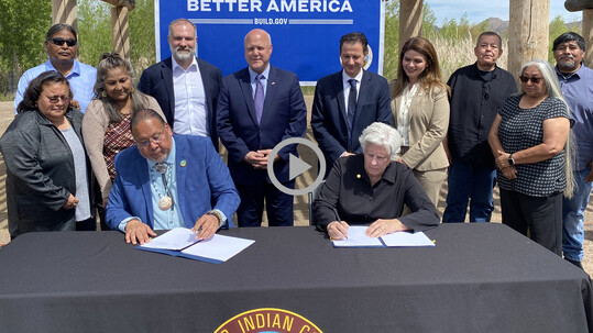 Federal, state, local and Tribal leaders sign agreements to help protect the stability and sustainability of the Colorado River System.