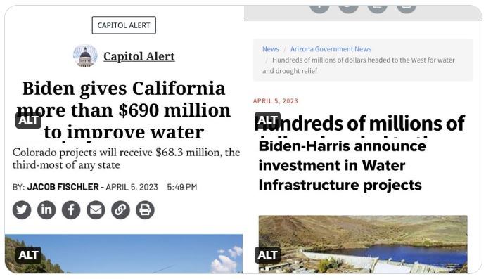 Newspaper clippings about the new investment for water infrastructure repairs