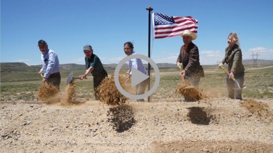 Secretary Haaland and Energy Secretary Jennifer Granholm take part in a ceremonial groundbreaking for the new TransWest Transmission Project. 