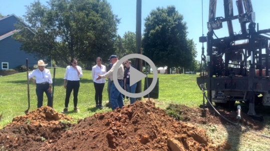 Secretary Haaland on the site of an orphaned well reclamation project in Kansas.