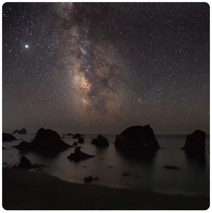 In this timelapse video, the Milky Way arcs over the Mack Reef archipelago at Oregon Islands National Wildlife Refuge.