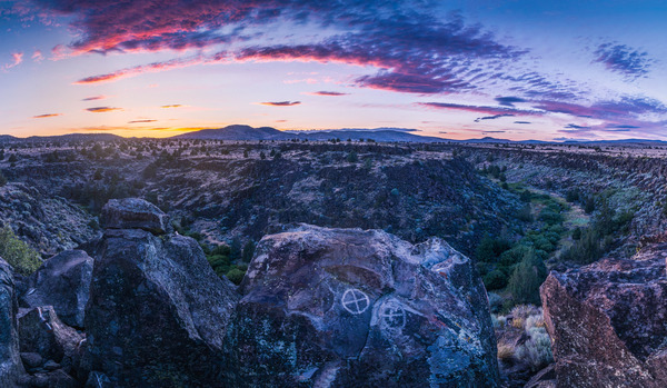 rock art and sunset at Tunnison Mountain Study area 