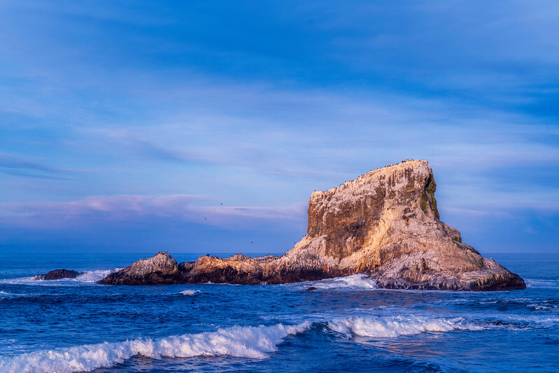 piedras blancas rock in the ocean