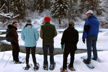 snowshoeing at the fish hatchery 