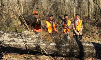 Squirrel hunters with harvest 