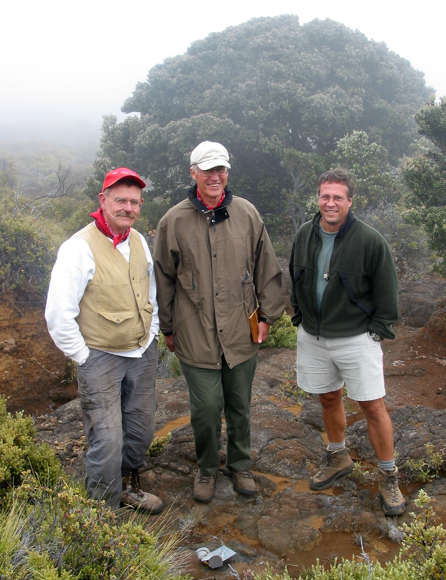 USGS scientist Duane Champion with two colleagues