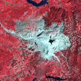 Landsat 4 image from August 23, 1982, showing the Mount Saint Helens after the eruption