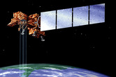 Illustration of Landsat 7 in orbit