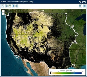 Map of sagebrush in the western United States
