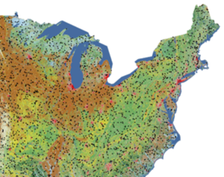 Map of the northeastern part of the United States