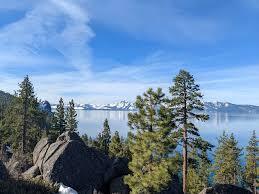 Lake with mountains in distance