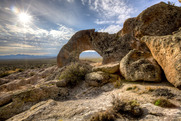 Rocky landscape with arch