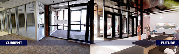 Lobby before and after