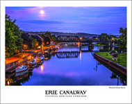 ERCA_enews_Art Print_image of the Erie Canal in Waterford at dusk