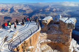 Mather Point in snow 